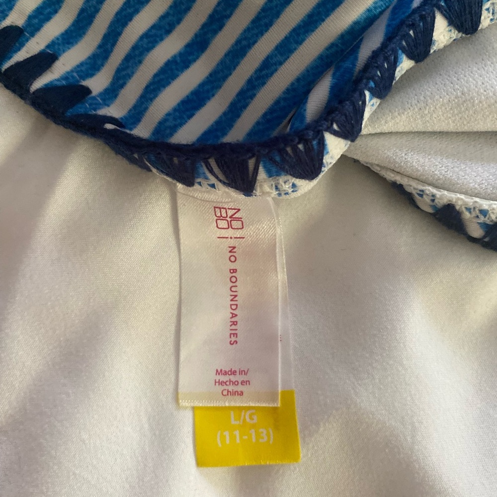 No boundaries bikini bottoms size large blue and white stripes - Picture 4 of 5